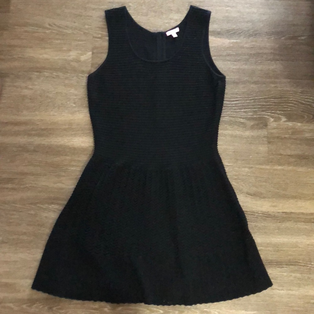 Sleeveless black merino wool dress - Picture 2 of 5